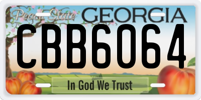 GA license plate CBB6064