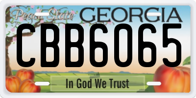 GA license plate CBB6065