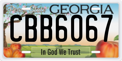 GA license plate CBB6067