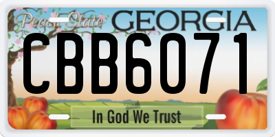 GA license plate CBB6071