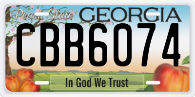 GA license plate CBB6074