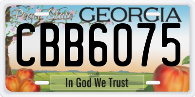 GA license plate CBB6075