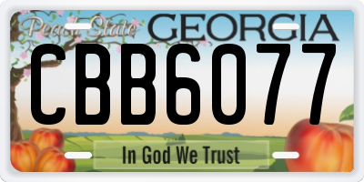 GA license plate CBB6077