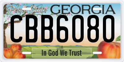 GA license plate CBB6080