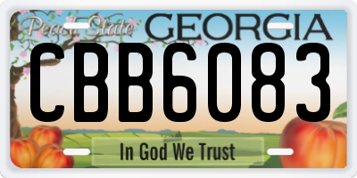 GA license plate CBB6083