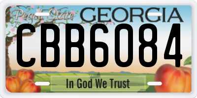 GA license plate CBB6084