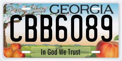 GA license plate CBB6089