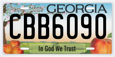 GA license plate CBB6090