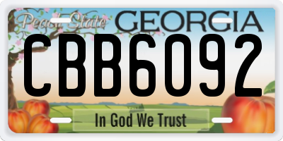 GA license plate CBB6092