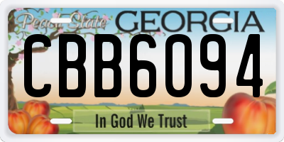 GA license plate CBB6094