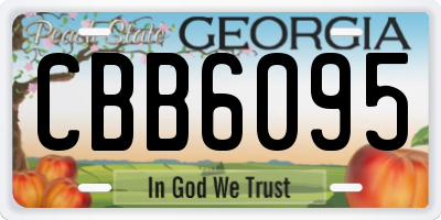 GA license plate CBB6095