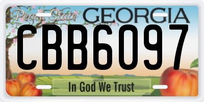 GA license plate CBB6097