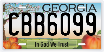 GA license plate CBB6099