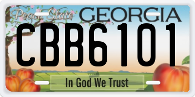 GA license plate CBB6101