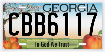 GA license plate CBB6117