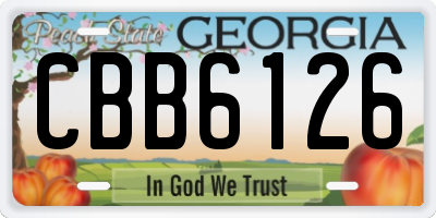 GA license plate CBB6126