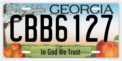 GA license plate CBB6127