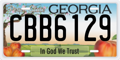 GA license plate CBB6129