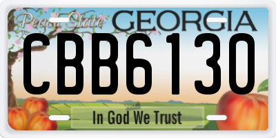 GA license plate CBB6130