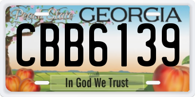 GA license plate CBB6139