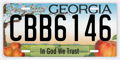 GA license plate CBB6146