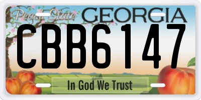 GA license plate CBB6147