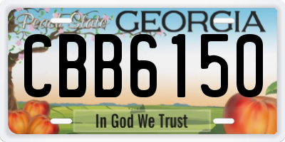 GA license plate CBB6150