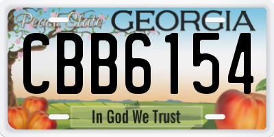 GA license plate CBB6154