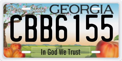 GA license plate CBB6155