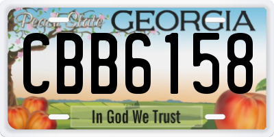 GA license plate CBB6158