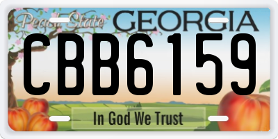 GA license plate CBB6159