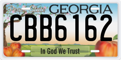 GA license plate CBB6162