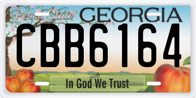 GA license plate CBB6164