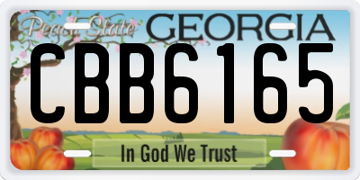 GA license plate CBB6165