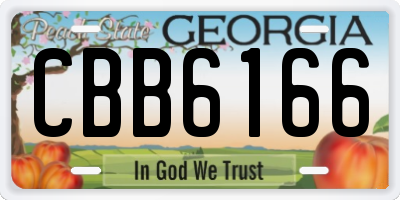 GA license plate CBB6166