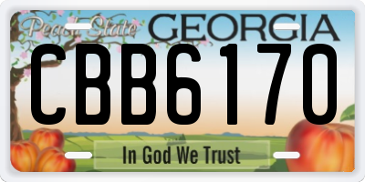 GA license plate CBB6170