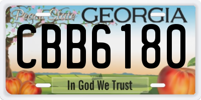 GA license plate CBB6180