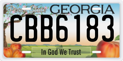 GA license plate CBB6183