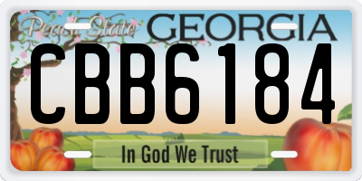 GA license plate CBB6184