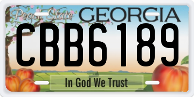 GA license plate CBB6189