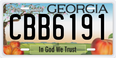 GA license plate CBB6191