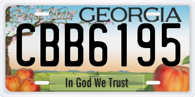 GA license plate CBB6195