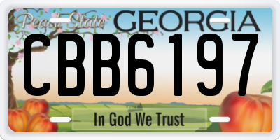 GA license plate CBB6197