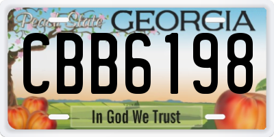 GA license plate CBB6198