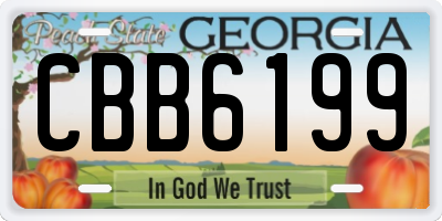 GA license plate CBB6199