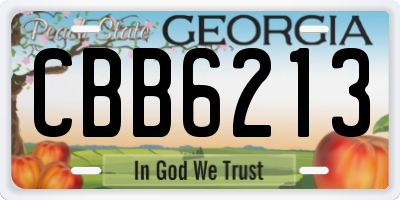 GA license plate CBB6213