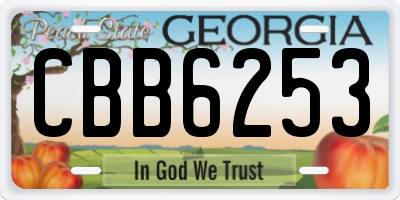 GA license plate CBB6253