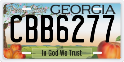 GA license plate CBB6277