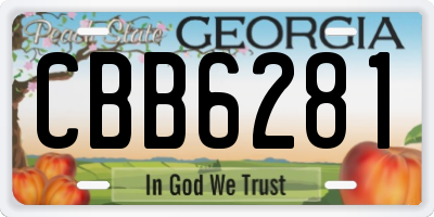 GA license plate CBB6281