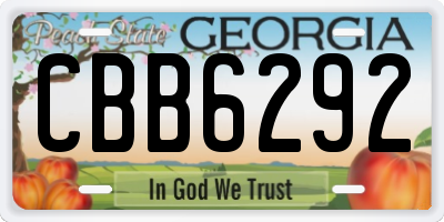 GA license plate CBB6292